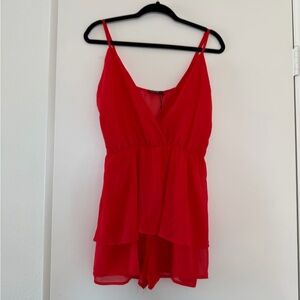 PrettyLittleThing Vibrant Red Layered Camisole